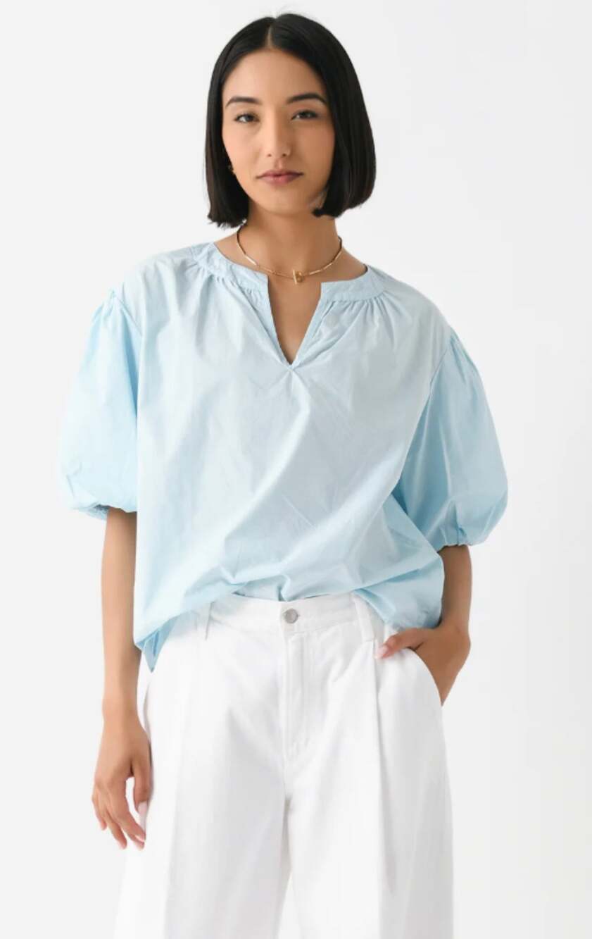 STARK X Savvy Top M Clear Water Breezy Lightweight Semi Sheer Old money Coastal